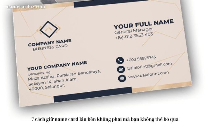 7 cách giữ name card lâu bền không phai mà bạn không thể bỏ qua